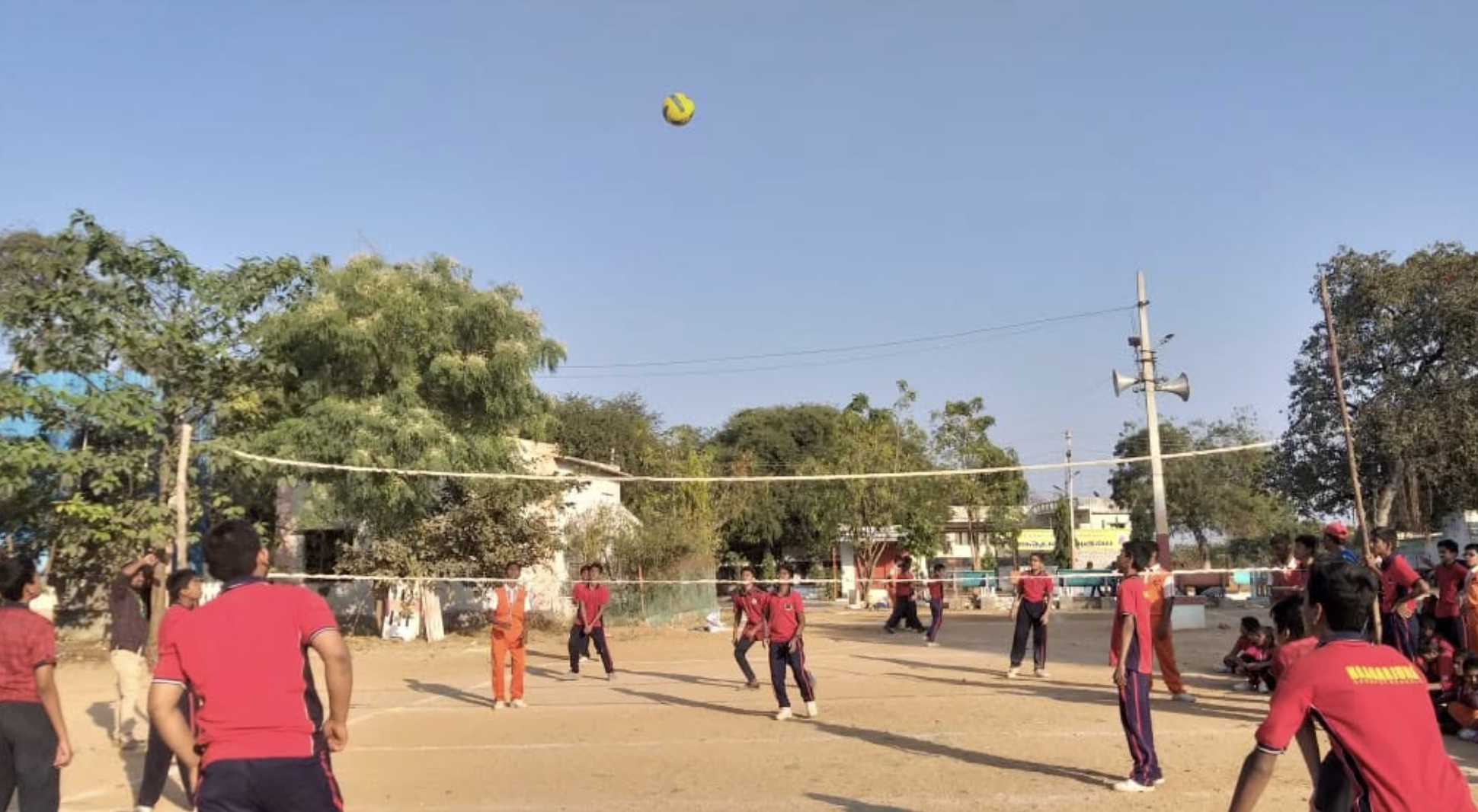Students Playing Volleyball